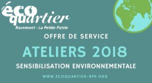 NOUVELLE PROGRAMMATION DE SENSIBILISATION ENVIRONNEMENTALE 2018